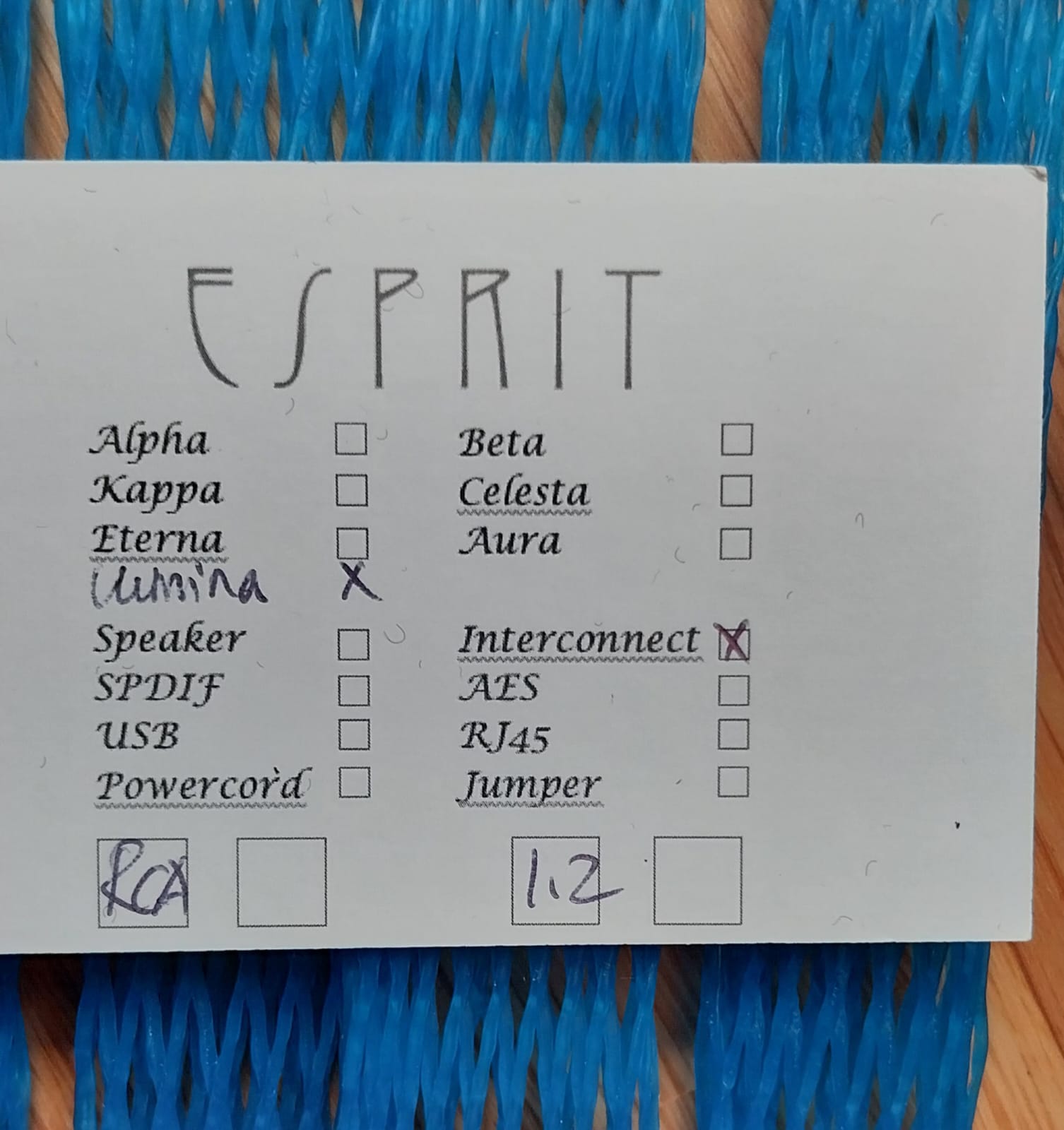 Câbles Esprit Lumina G8 RCA - 1.20m